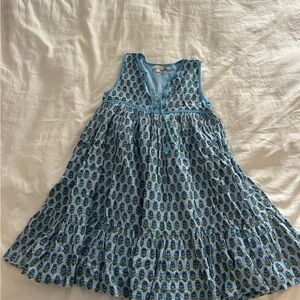 Pink Chicken Girls Size 12 Blue Patterned Sleeveless Dress/Coverup